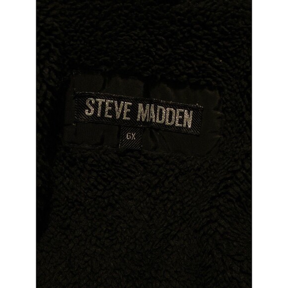 Steve Madden Girl’s Puffer‎ Jacket With Removable Faux Fur Hood Size 6X Black - Picture 6 of 7